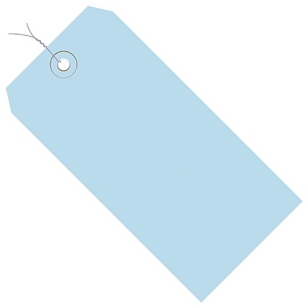 Bsc Preferred 2 3/4 x 1-3/8'' Light Blue 13 Pt. Shipping Tags - Pre-Wired, 1000PK BUY00015375